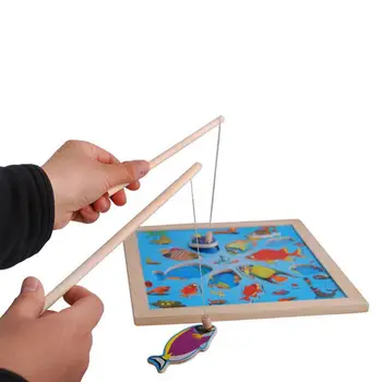 

magnetic puzzle toys new wood 3d puzzle kids educational fishing wood fun game toys for children baby kids gifts magnet fishing
