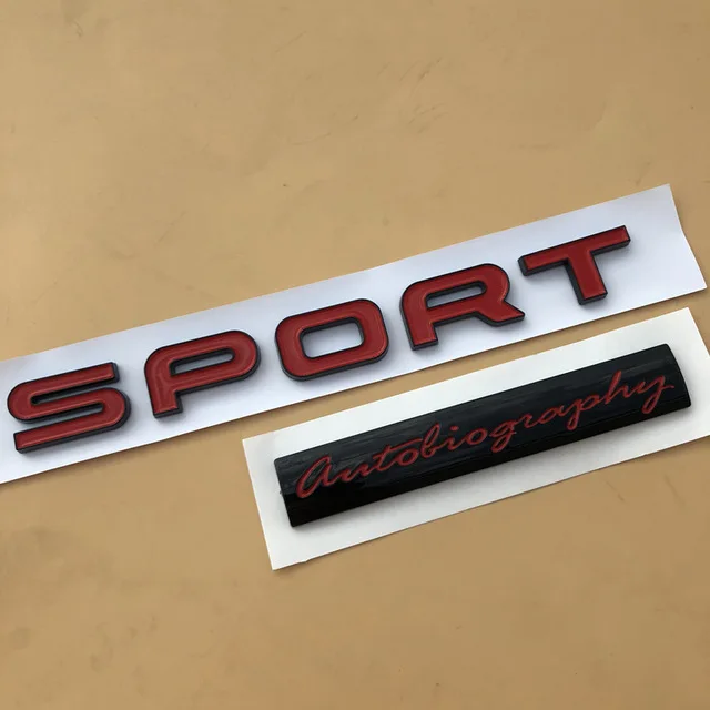 red SPORT x autobiog Спорт EVOQUE буквы эмблема бар логотип для Land Range Rover SV автобиография ULTIMATE Edition бар значок автомобиля Стайлинг багажник стикер - Цвет: red SPORT x autobiog