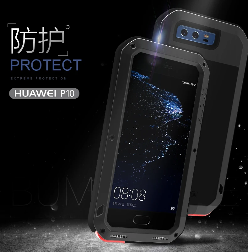 Для huawei P10 чехол LOVE MEI ударопрочный металлический защитный Алюминиевый силиконовый чехол для телефона для huawei p10 закаленное стекло