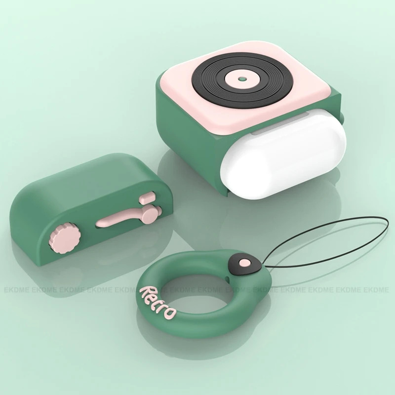 3D Ретро Bluetooth беспроводной Чехол для наушников для AirPods 2 чехол силиконовый мультяшный чехол Аксессуары для Air Pods 1 Зарядная коробка