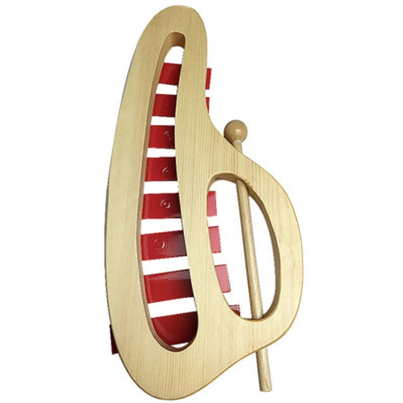 ABUO-Hand Knock Xylophone Glockenspiel with Mallets 8 Tones Aluminum Sheet Wooden Musical Instrument Preschool Educational Toy f