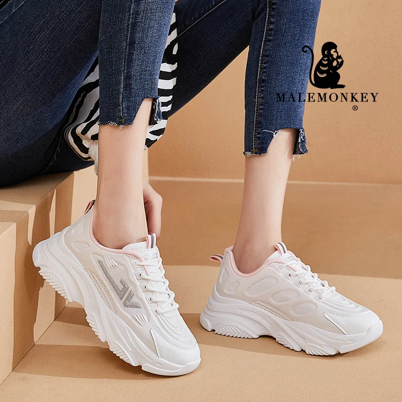 Platform Sneakers Cacual Women Sneakers Black 2021 Spring Autumn Lace Up Outdoor Breathable Running Shoes Casual Comfort Trainer|Women's Flats| - AliExpress