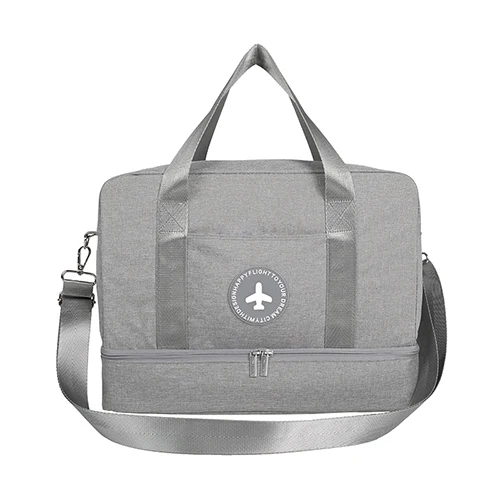 Dry And Wet Separation Travel Bag Tourism Fitness Storage Pouch Women's Clothes Shoes Daily Necessities Duffle Package Supplies - Цвет: Gray