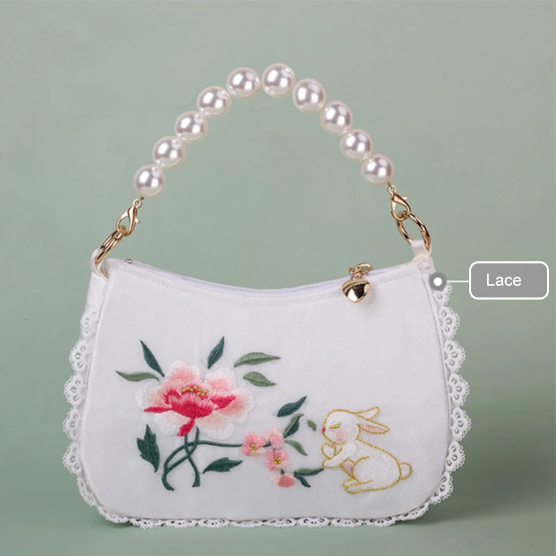 

2021 Angelatracy Embroidery White Flower Floral Tote Bags Women Summer Evening Dumplings Shoulder Bag Top HandleHandbags Bags