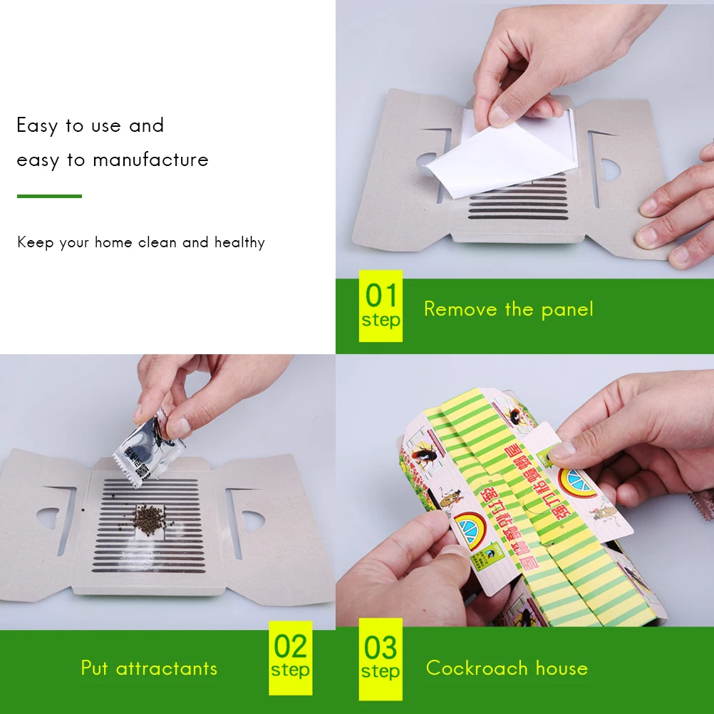 10 шт. таракан дом ловушка для тараканов репеллент Killing Bait повышенной клейкости ловушки насекомое-вредитель Отпугиватель экологичный