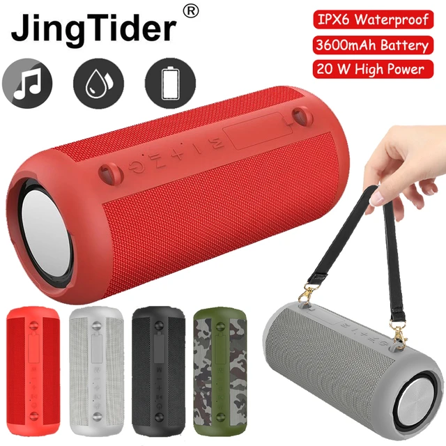 Altifalante Bluetooth portátil, 20W IPX6 Coluna Bluetooth à prova de água  Sem fios 360° Estéreo, com luz LED 36hrs Playtime HD Mic Suporte Rádio FM  Vermelho - Itália, Novo - plataforma de