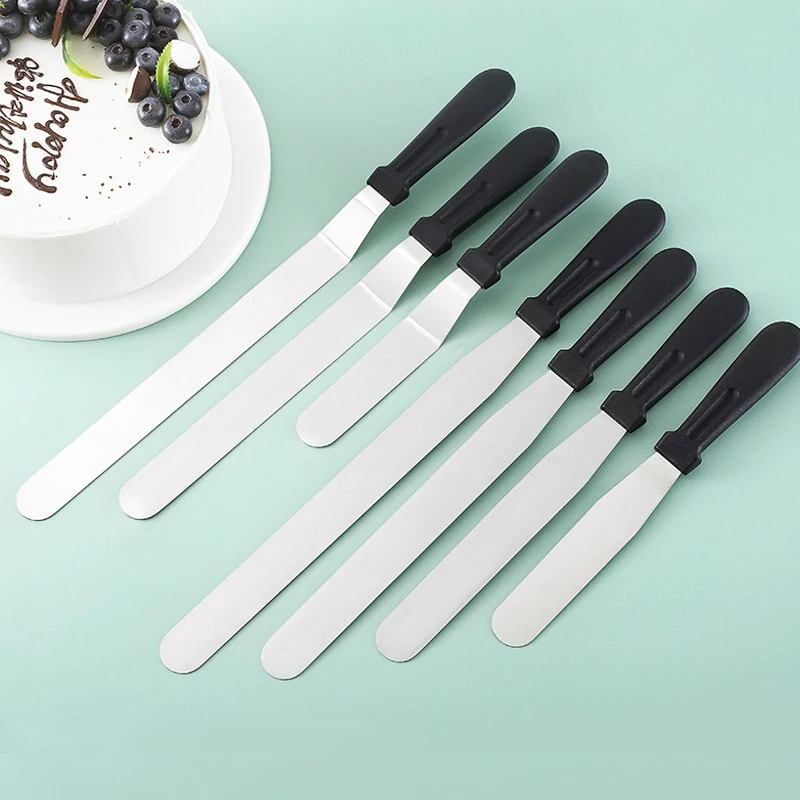 SCRAP COOKING 5175 Grande Spatule Coudée INOX 35 cm-Ustensile Pâtisserie  Gâteau Cuisine-Accessoire Cake Design Glaçages Chocolat Crêpes-Vert d'Eau