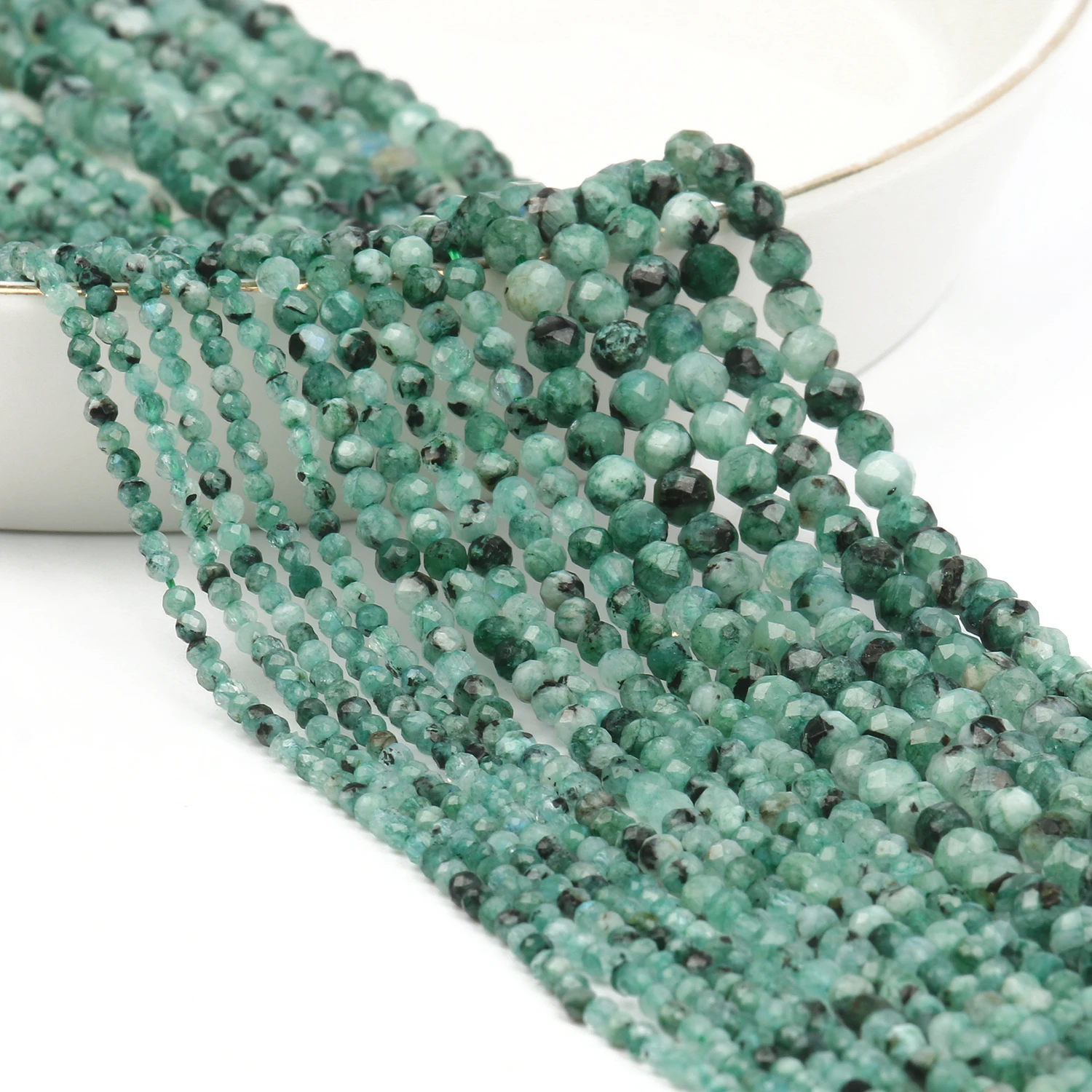 Natural Blue Sandstone Faceted Mineral Beads for DIY Jewelry and Gifts, 15'' Strand
