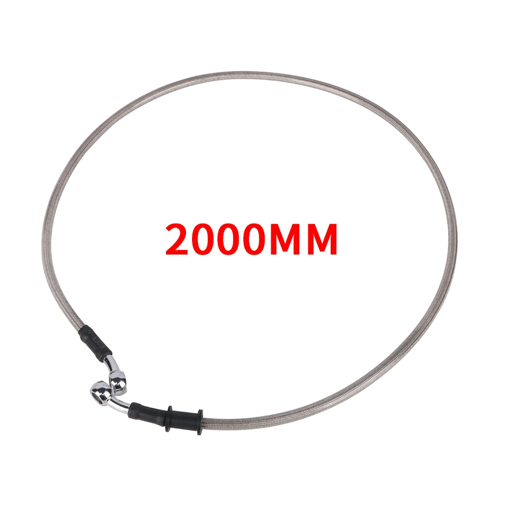 Мотоцикл 28 ° Banjo 1600 мм 1700 мм 1800 мм 1900 мм 2000 мм Плетеный гидравлический усиленный тормозной шланг для масляного шланга - Цвет: Silver 2000mm
