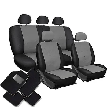 

COPRISEDILI AUTO IN ECOPELLE FODERE BICOLORE GRIGIO - NERO -TAPPETINI UNIVERSALI