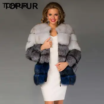 

TOPFUR New Coming Real Fur Coat For Women Winter Natural Silver Fox Fur Jacket 2018 Luxury Thick Warm Real Fur For Female