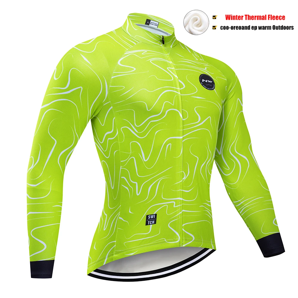 Pic Color Pro Team NW велосипедная майка 9D комплект с нагрудником MTB Униформа велосипедная одежда мужская зимняя теплая флисовая велосипедная Одежда для велоспорта - Цвет: Pic Color