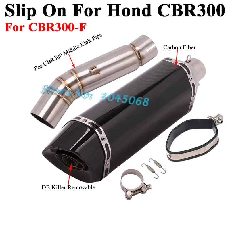 Для Honda CBR300 CB500X CBR500 CB500F CBR500R мотоцикл Yoshimura выхлоп Escape Модифицированная средняя Соединительная труба глушитель дБ убийца - Цвет: For CBR300-F