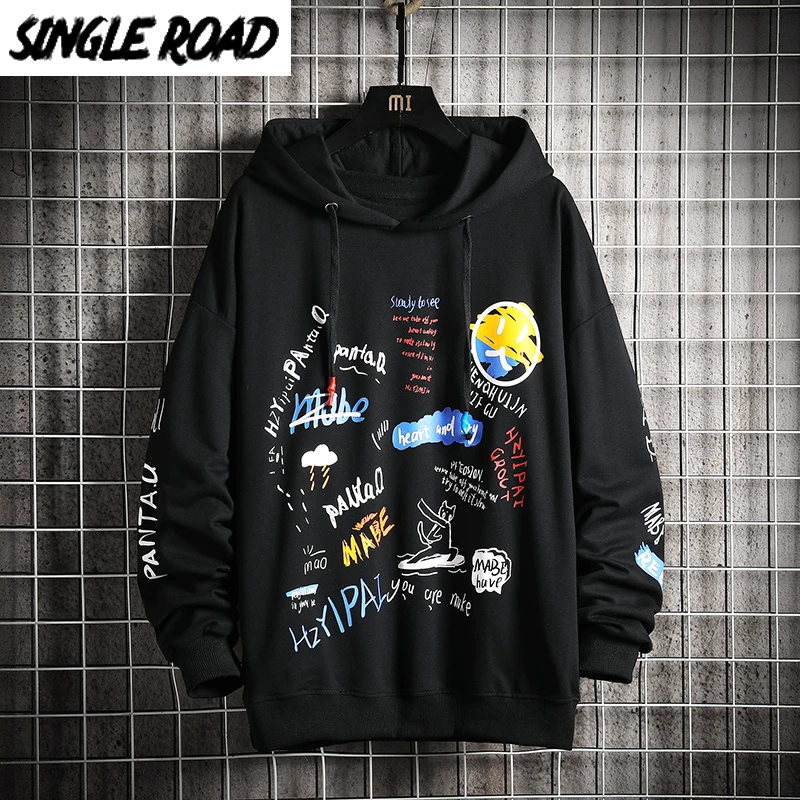 SingleRoad Oversized Men's Hoodies Men Hip Hop Anime Harajuku Japanese Streetwear Black Hoodie Men Sweatshirts Sweatshirt Male SingleRoad Oversized Men's Hoodies Men Hip Hop Anime Harajuku Japanese Streetwear Black Hoodie Men Sweatshirts Sweatshirt Male