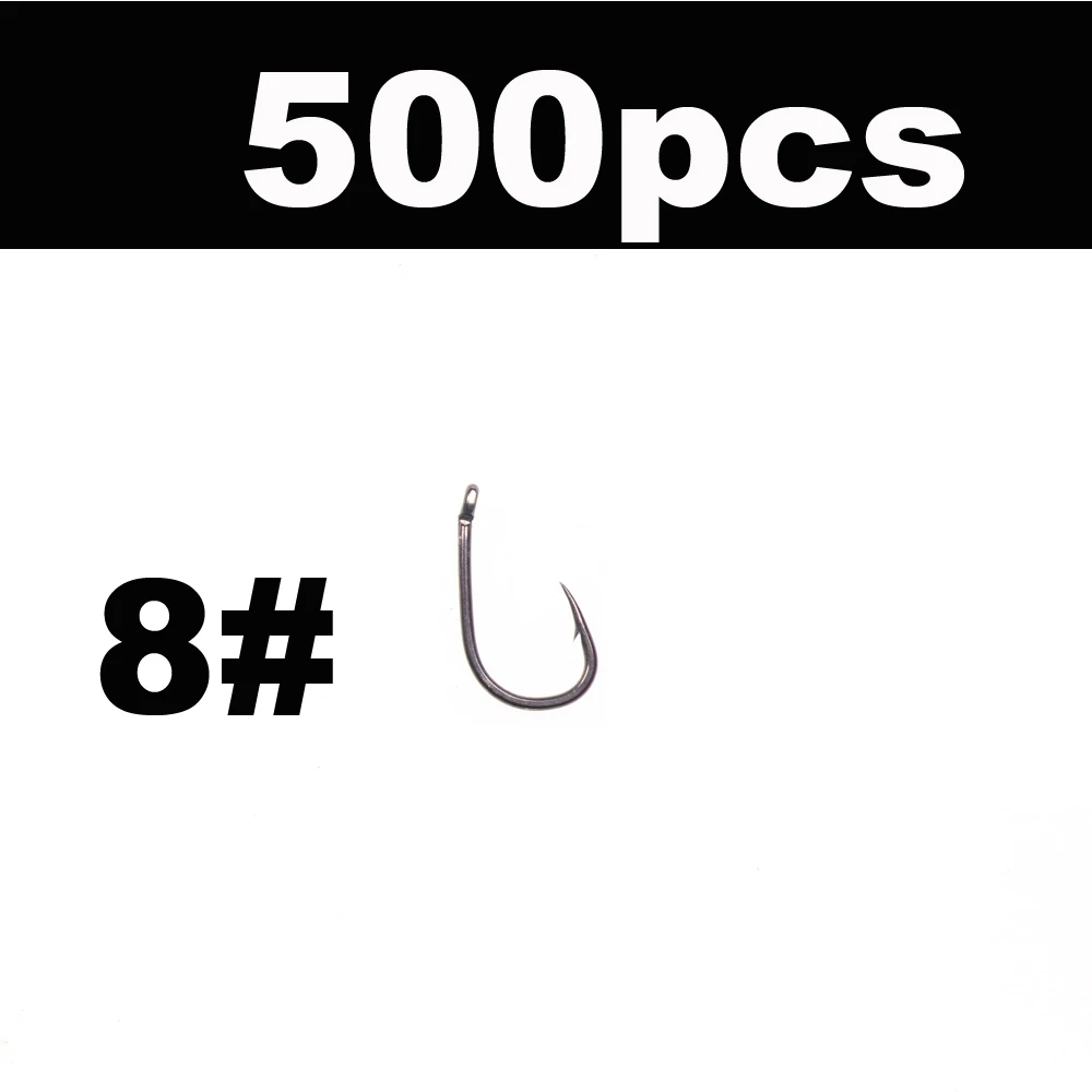 500pcs barbed size 8 JIGEECARP 500 шт. крючки для ловли карпа, грубые рыболовные крючки для ловли карпа, острый Рыболовный крючок с колючей и без колючки, Крючки#2#5#6#7#8 - Цвет: 500pcs barbed size 8
