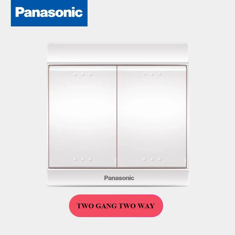 Panasonic Smart Switch 16A ЕС/Великобритания Стандартный 1 2 3 4 переключатель 1 2 способ выключатель света беспроводной электрический выключатель - Цвет: TWO GANG TWO WAY