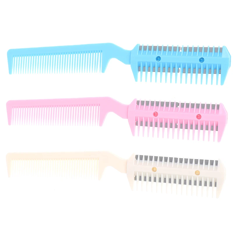 1pc Hair Remover Tool Color Random Razor Comb Hair Cutter Thinning Shaper Comb Razor Blades Trimmer