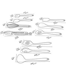 Кухонная силиконовая ложка с антипригарным покрытием, лопатка, половник, венчики для яиц, посуда, набор посуды, инструменты для приготовления пищи