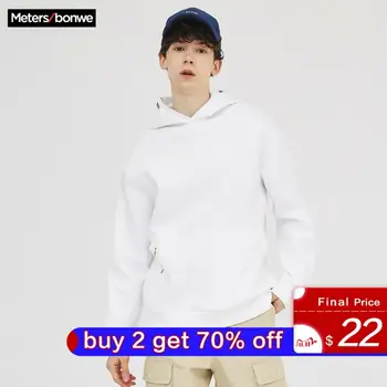 

Metersbonwe 2020 New Basic Hoodies Male Hooded Sweatshirts High Quality Solid Colour Fashion Men Hoodies Leisure Streetwear