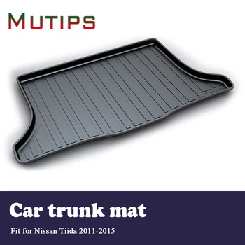 

Mutips 1Set Car Cargo rear trunk mat For Nissan Tiida 2011 2012 2013 2014 2015 Boot Liner Waterproof Anti-slip mat Accessories