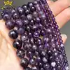 Natural Stone Beads Faceted Amethysts Loose Spacer Beads For Jewelry Making DIY Earrings Bracelet Accessories 15'' 4/6/8/10/12mm ► Photo 1/6