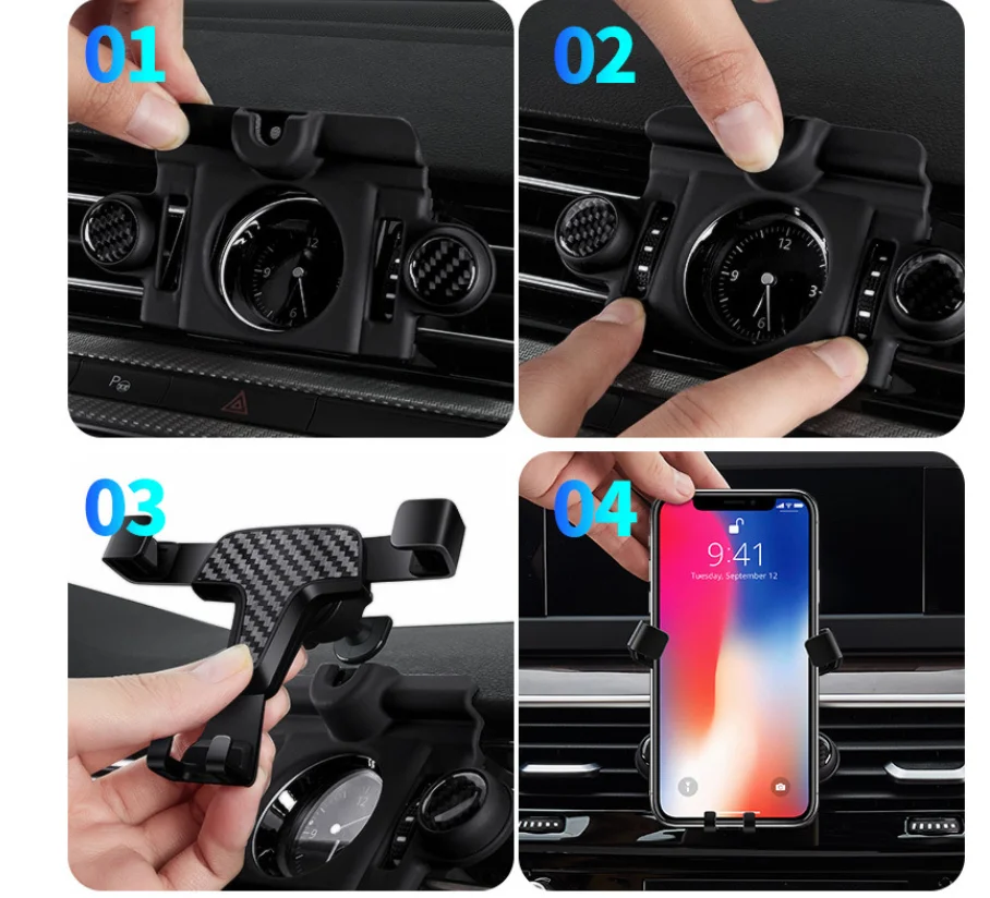 Car phone holder carbon fiber car aromatherapy mobile phone holder for TOYOTA CHR 17-19