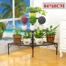 Полки для растений цветочный держатель горшков 3 слоя Складной садовый стеллаж лестница растение цветок стенд садовые железные полки для хранения дисплей