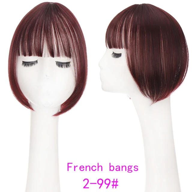 TALANG Neat Front Fringe Clip In  Hair Bangs  Hair Extensions Sweeping Side Blunt Bang Natural Black Brown Hairpieces BF04