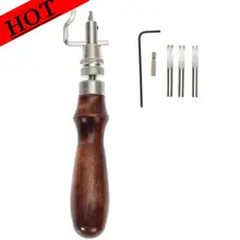 5 em 1 pro leathercraft costura couro groover edger beveler diy leatherworking ferramentas costurar vinco kit de ferramentas de couro