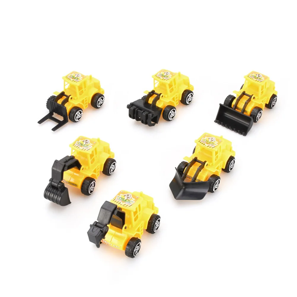 6Pcs Kids Mini Excavator Model Car Toys Engineering Vehicle Car Model Excavator Boy Educational Toy Gift 3