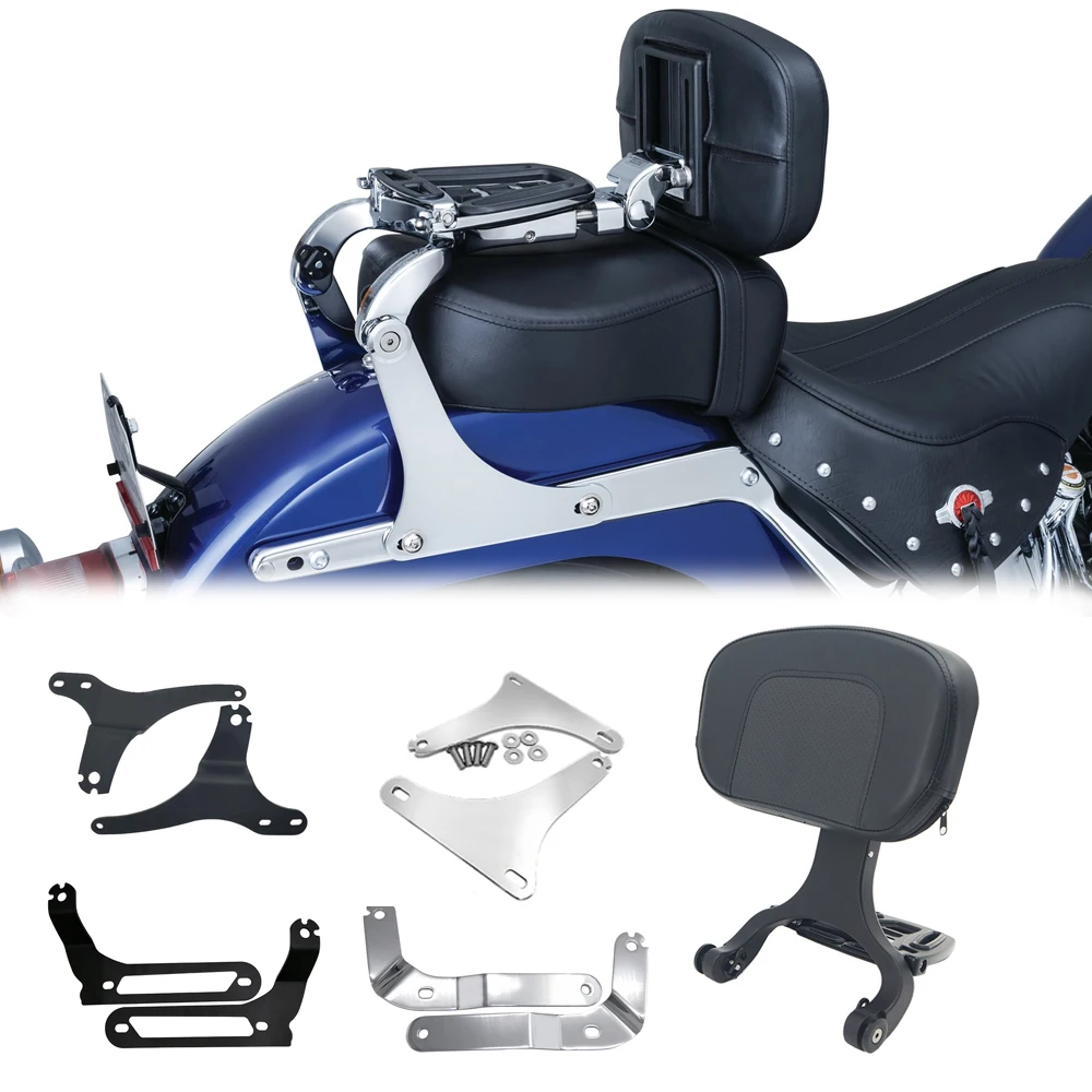 US $175.99 MultiPurpose Driver Passenger Backrest For Harley Fat Boy Street Bob Dyna Softail Breakout Sportster XL 883 Touring Road King