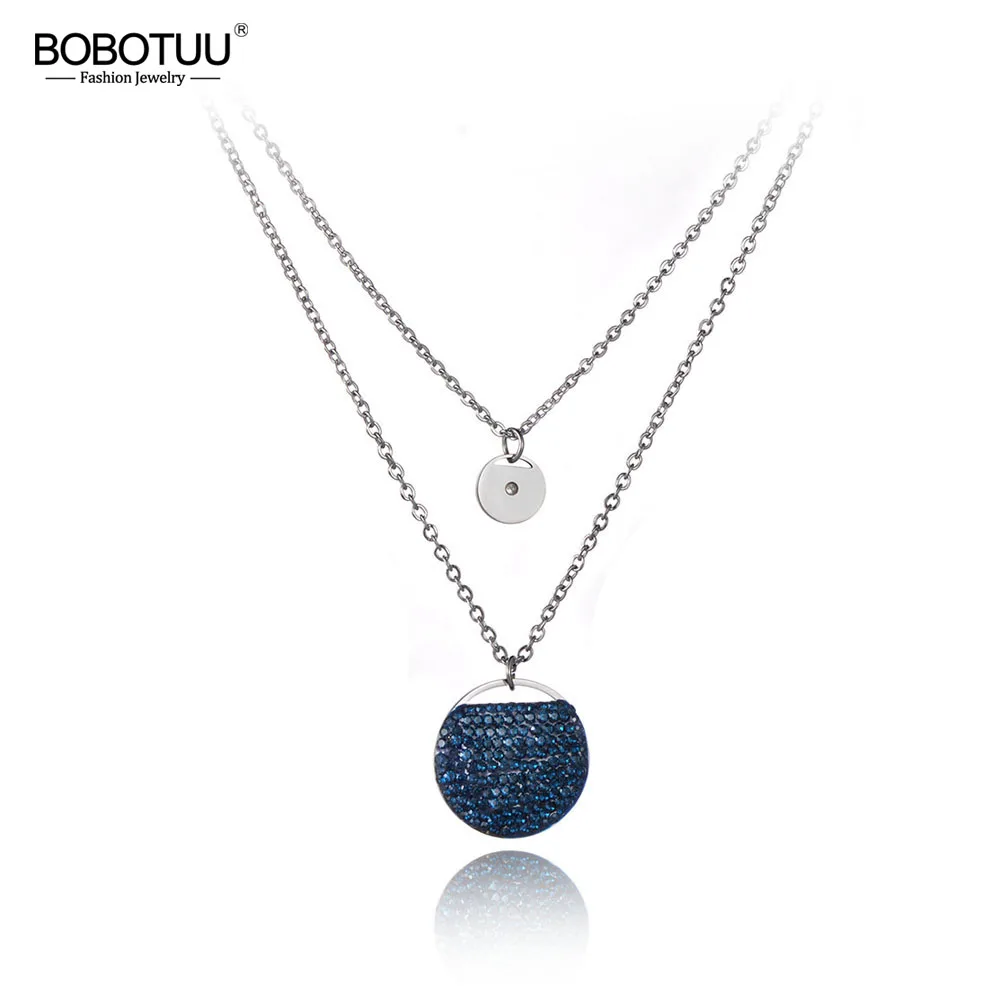 BOBOTUU Gargantilla De Acero Inoxidable Para Mujer Collares De Doble 