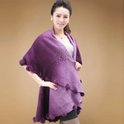 Элегантная Женская Вязаная кашемировая накидка большого размера градиентного