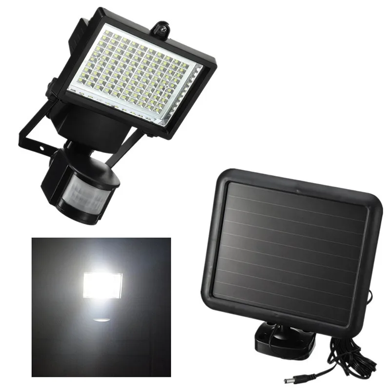 

Solar Powered Floodlight Spotlight 100 LED Projector Lamp Infrared Motion Sensor Security Street Light Outdoor Garden PIR Lamp