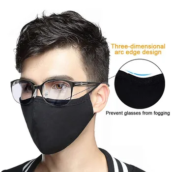 

Drop shipping Unisex Cotton Masks 12pcs/set Pollution Proof Muffle Half Face Mask Filter Black Cycling Camp Dust Mask Respirator