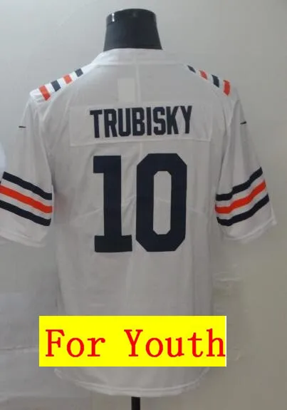Все сшитые мужские wo Мужские Молодежные Детские th Chicago Mitchell Trubisky 10 Джерси - Цвет: As photo