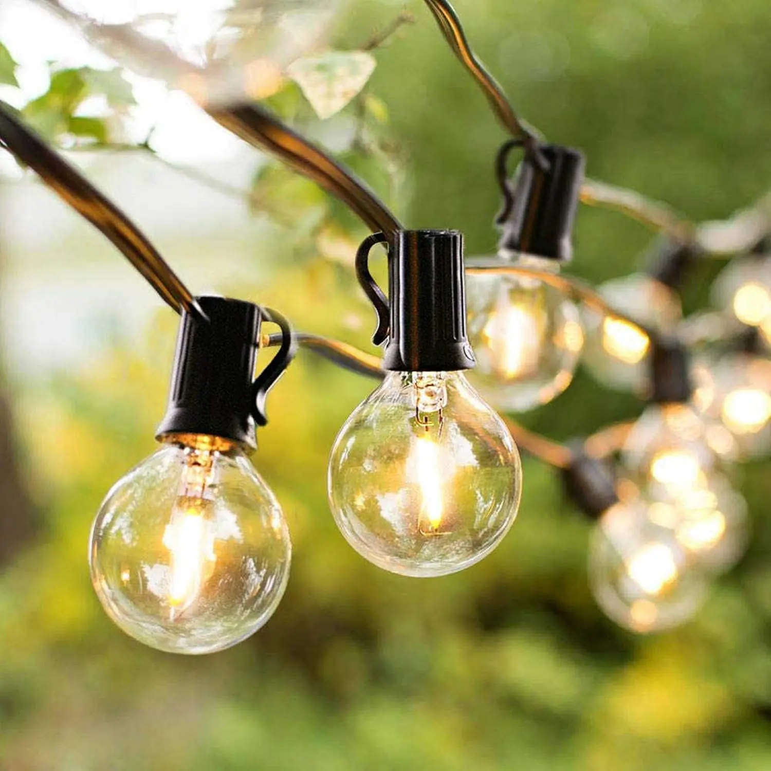 25FT Patio String Light Christmas G40 Globe Festoon Bulb Fairy String Light IP65 Outdoor Party Garden Garland Wedding Decorative