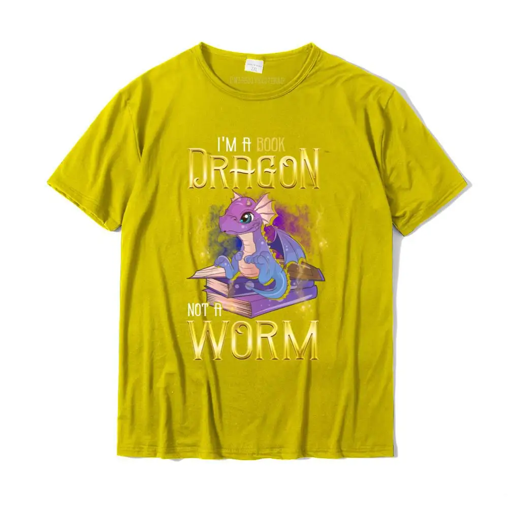Crazy Summer Autumn Cotton Fabric O-Neck Tops Tees Short Sleeve Design T-shirts Faddish Casual T-shirts Wholesale I'm a Book Dragon Not a Worm! Funny Book Lover Gift Pullover Hoodie__MZ23372 yellow