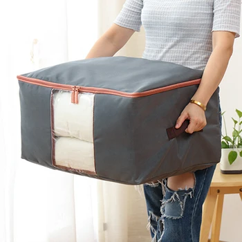 

Foldable Storage Bag Closet Organizer Home Bedroom Dustproof Pillow Quilt Blanket Moisture Proof Oxford Cloth Dual Zipper