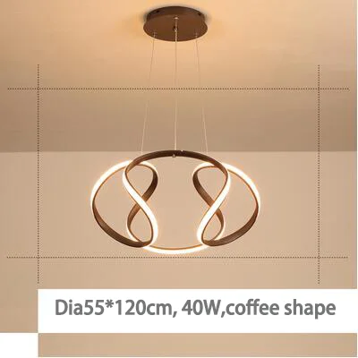 Model 4 coffee shape Домашний современный светодиодный подвесной светильник для гостиной, столовой, висячие лампы для дома, светодиодный подвесной потолочные светильники, светильники, золотые и белые и черные - Цвет корпуса: Model 4 coffee shape