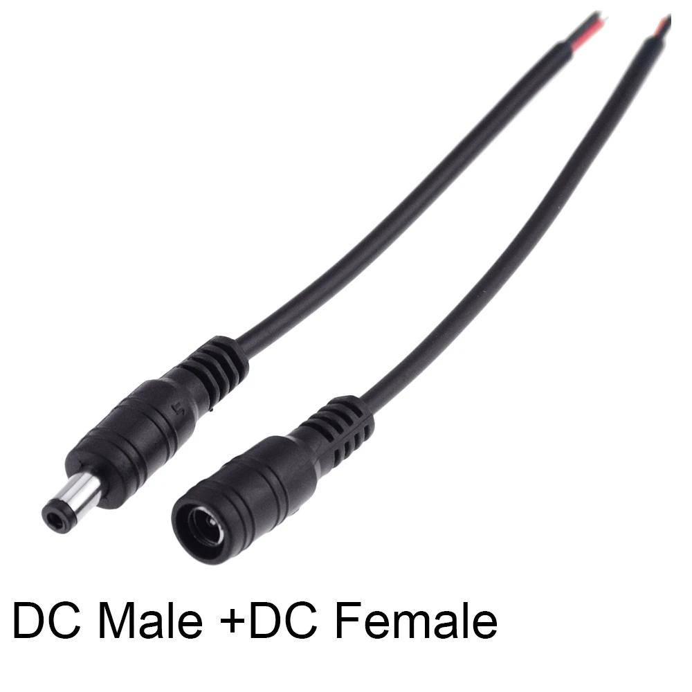 5 шт. DC12V 5,5x2,1 мм штекер DC мужской или женский кабель провода разъем для светодиодные ленты светильник - Цвет: Male and Female