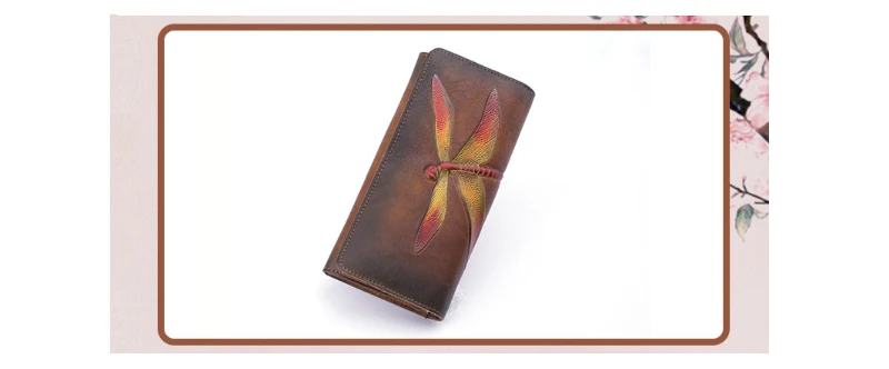 National Style Women Wallets With Phone Case Coin Purse Leather Female Long Clutch Bags Genuine Leather Women Wallet Card Holder