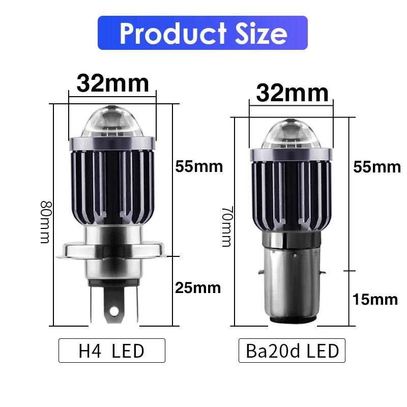 1 шт. H4 Led BA20D мотоциклетный проектор линзы фары HS1 мотоциклетные лампы Супер яркий