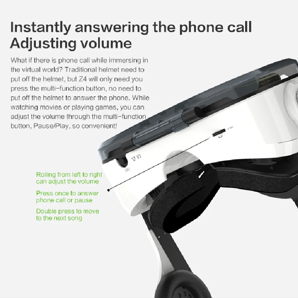 3D VR Headset Glasses VR Virtual Reality Mobile Phone Bluetooth Remote Controller 3D Movies Games Headset DIY White/Black
