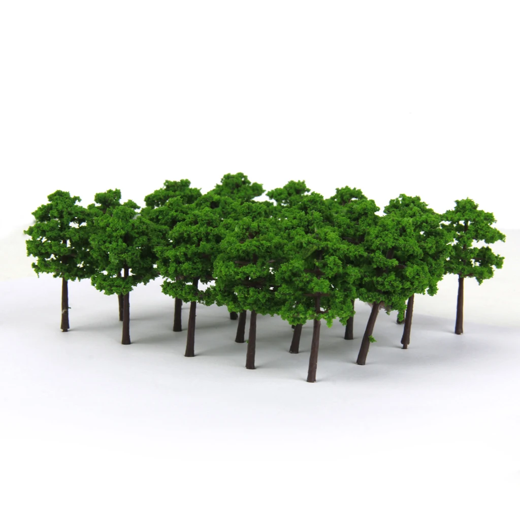 40pcs Model Tree Train Railroad Architecture Diorama Z Scale for DIY Crafts or Building Models (5cm Green)