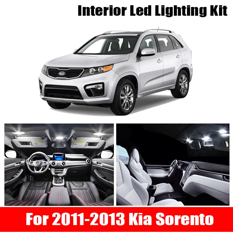 6x For Kia Sorento 2011 2012 2013 Interior LED Lights Package Kit Bright White