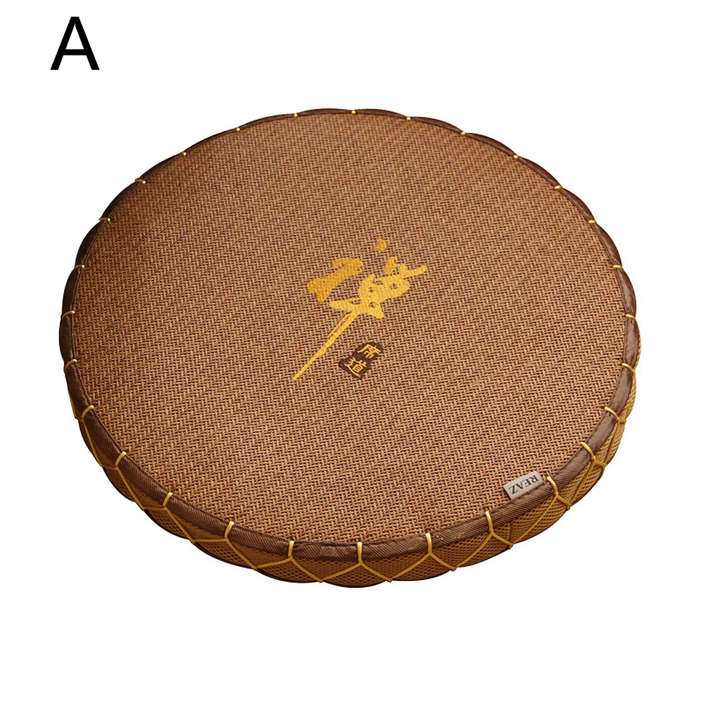 Japanese-Style Tatami Futon Seat Cushion Round Tea Ceremony Zen Floor Window Mat