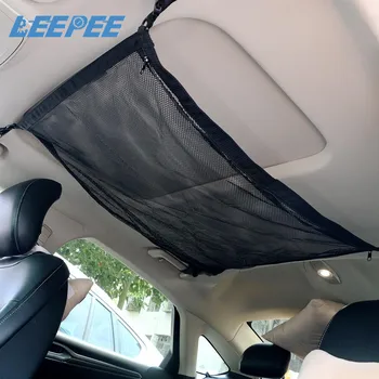 

LEEPEE Universal Car Ceiling Storage Net Pocket Adjustable Interior Accessories Car Storage Net Sundries Storage Bag Net Bag