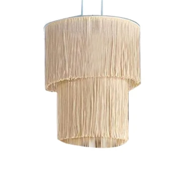 

Hand-Knitted Lampshade National Wind Living Room Bedroom Wedding Hanging Lamp Decoration Macrame Lampshade