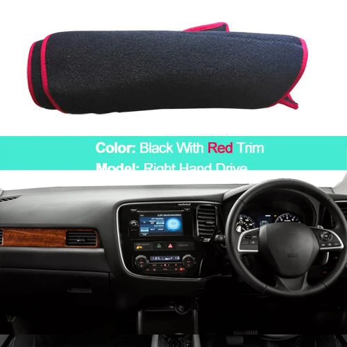 2 слоя авто внутренняя панель приборов покрытие тире коврик солнцезащитный коврик для Mitsubishi Outlander - Название цвета: Red Trim RHD